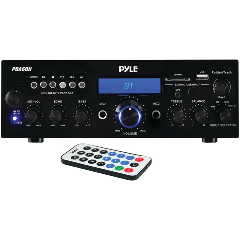 Pyle 200 Watt Bluetooth Stereo Amp Receiver with USB & SD Card Readers - PDA6BU