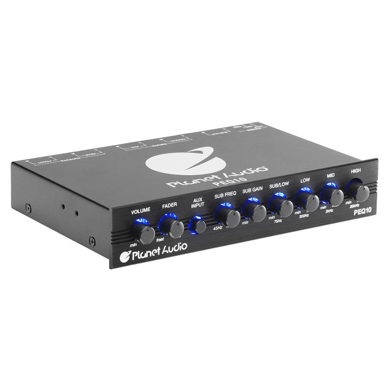 Planet Audio 4 Band Equalizer Aux input master volume control half DIN - PEQ10