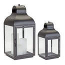 Modern Iron Lantern with Curved Top (Set of 2)