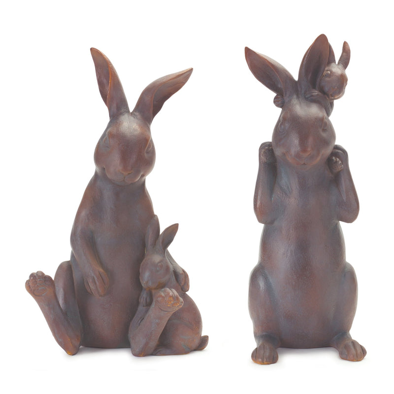 Mother Rabbit and Baby Bunny Statue (Set of 2)