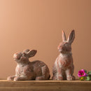 Distressed Garden Rabbit Statue (Set of 2)