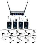 VocoPro 4 CH UHF Digital Wireless Headset & Lapel Microphone - Digital-Quad-B2