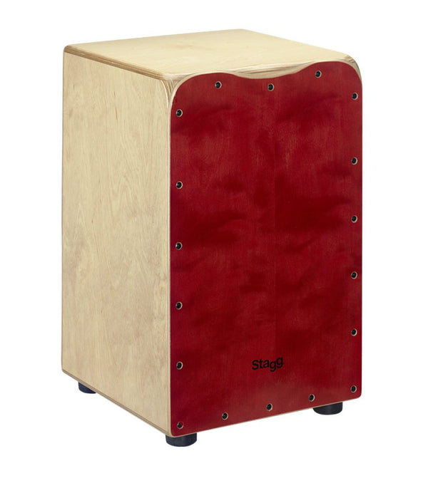 Stagg Medium Sized Cajon with Bag - Red - CAJ-50M-RD