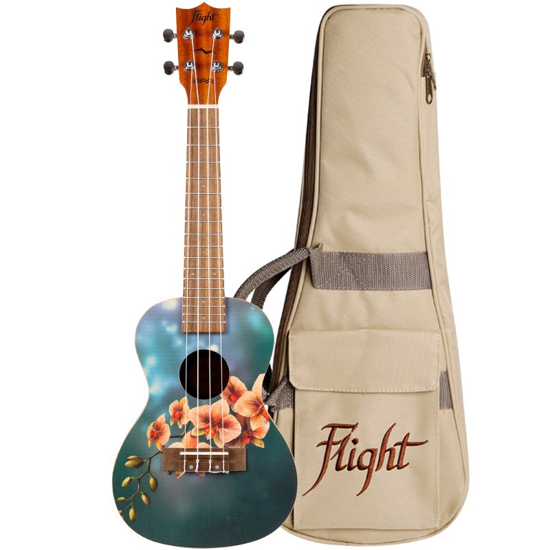 Flight Artist Series Orchid Concert Ukulele w/ Gig Bag - AUC-33 ORCHID