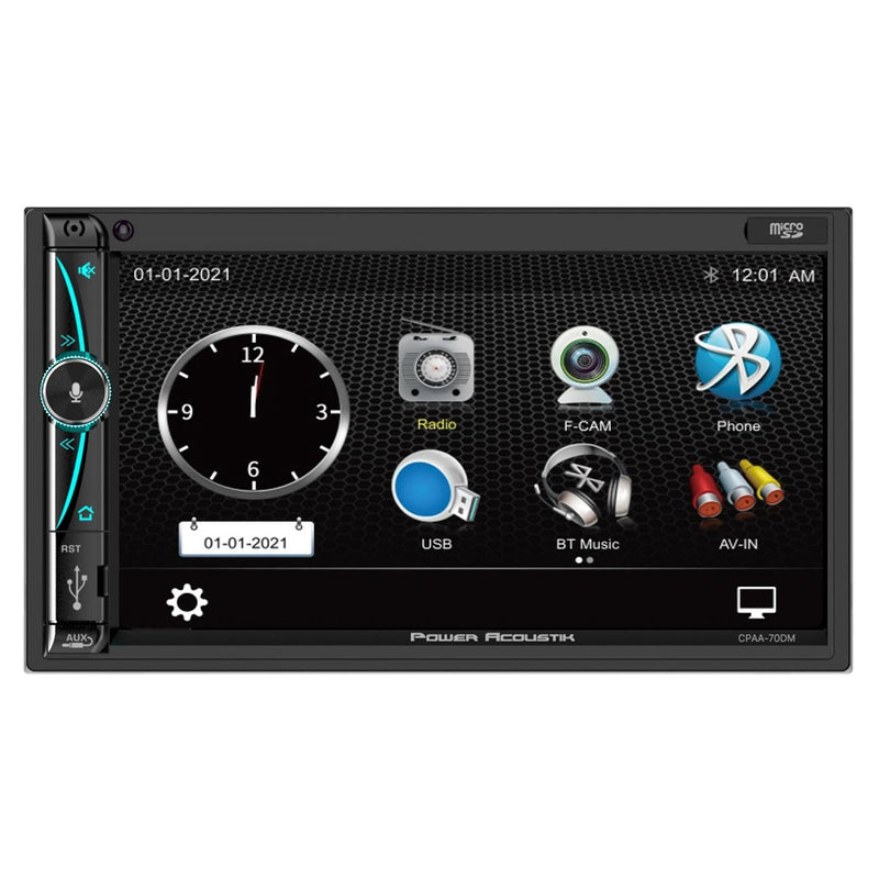 Power Acoustik 7" Double DIN Fixed Face Touchscreen Mechless Receiver CPAA-70DM