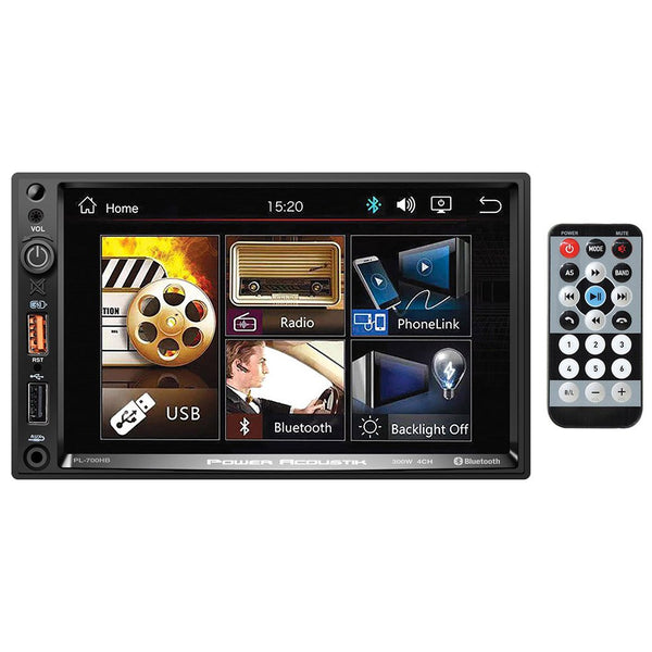 Power Acoustik 7" Double Din Multimedia Unit Bluetooth USBAux300Wx4CH PL-700HB