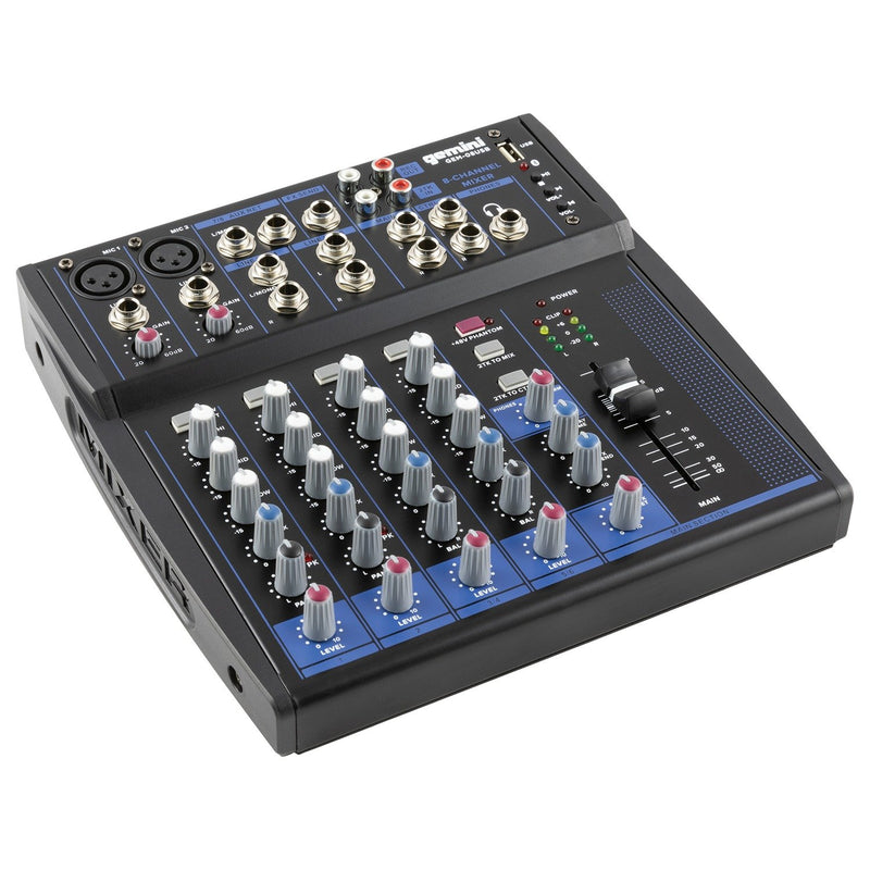 Gemini 8 Channel Compact Bluetooth Audio Mixer - GEM-08USB