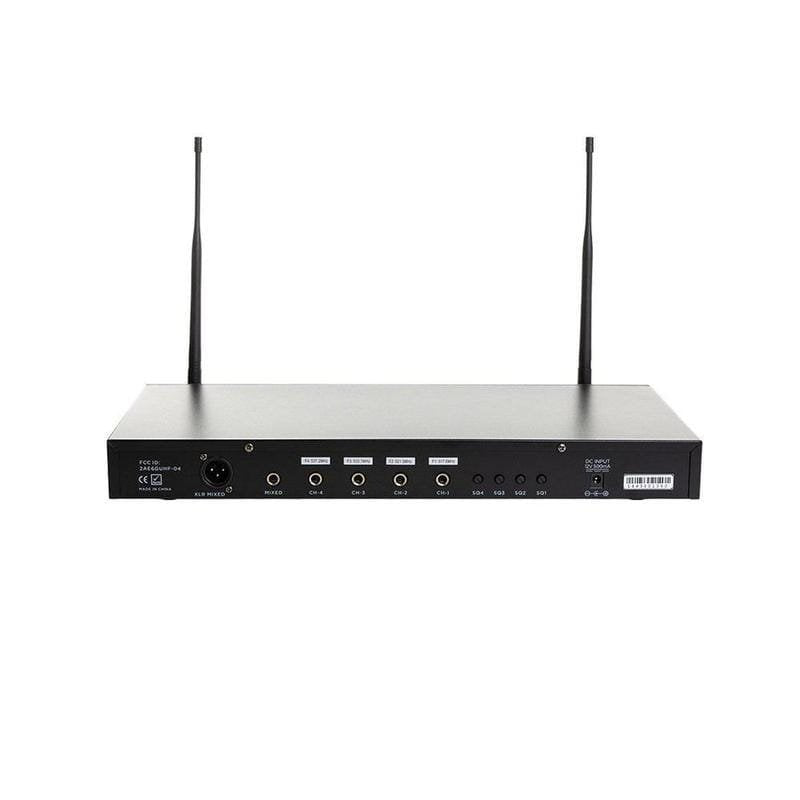 Gemini UHF-04M 4-Channel Handheld Wireless Microphone - 150' Range, Quad UHF