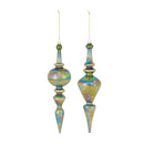 Irredescent Glass Finial Drop Ornament (Set of 6)