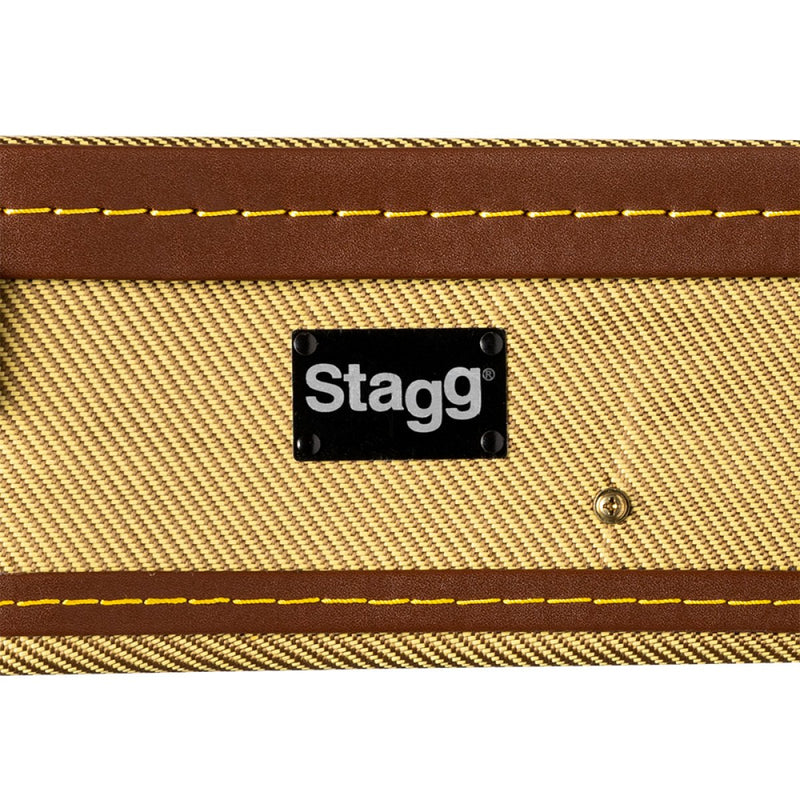 Stagg Vintage-style Gold Tweed Deluxe Hardshell Concert Ukulele Case