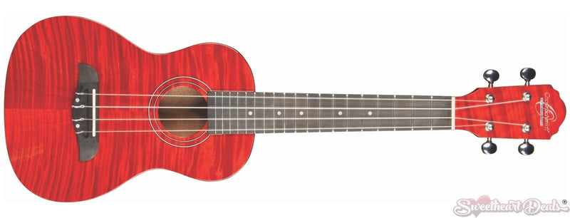 Oscar Schmidt OU2 Concert Ukulele Gloss Trans Red - OU2FTR