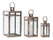 Contemporary Copper Metal Box Lantern (Set of 3)