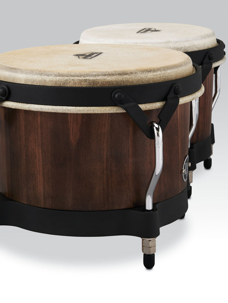 Latin Percussion Matador M201-WB Whiskey Barrel Bongo Set with Black Hardware