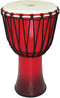 Tycoon 10″ Fiberglass Rope Tuned Djembe - Black & Red Finish - TFAJ-10WR