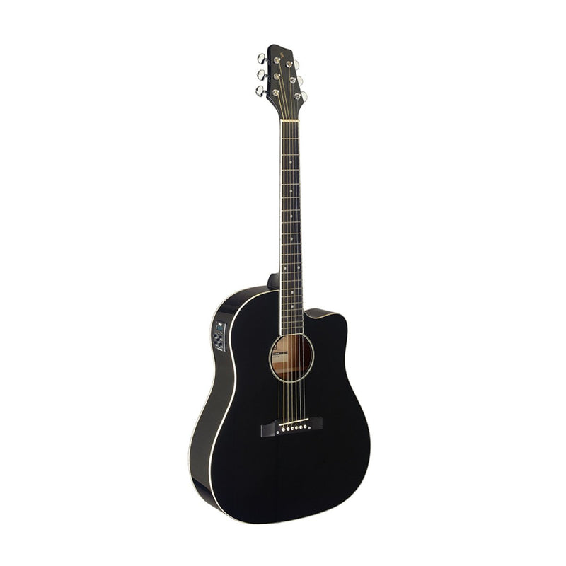 Stagg Cutaway Acoustic Electric Dreadnought Guitar - Black - SA35 DSCE-BK