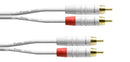 Cordial 3' Unbalanced Twin - RCA to RCA - White - CFU0.9CC-SNOW