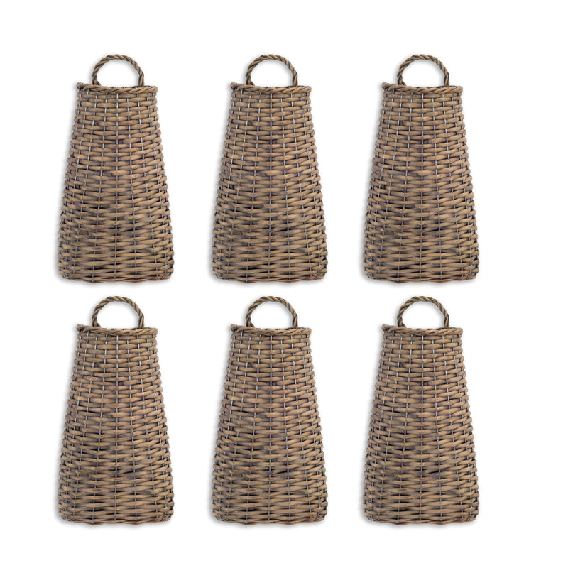 Woven Willow Wall Basket (Set of 6)