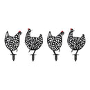 Punched Metal Chicken Garden Stake (Set of 4)