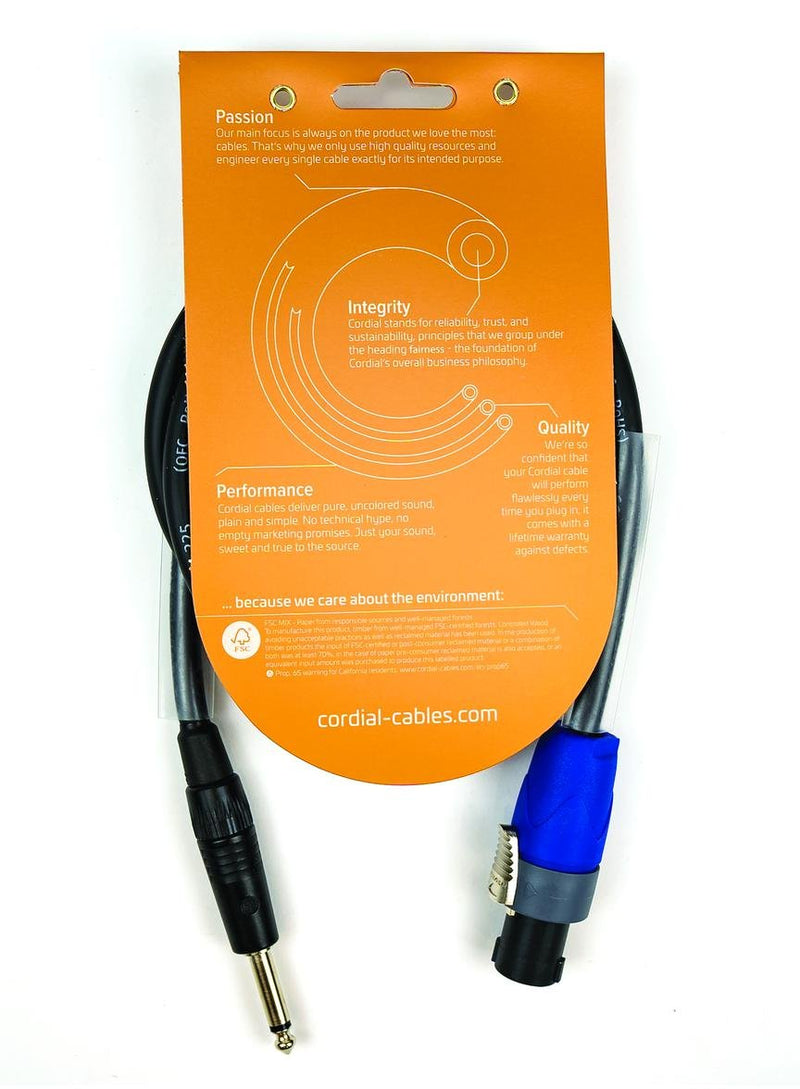 Cordial 5' Speaker Cable - speakON to 1/4" TS - CPL1.5LP25